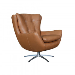 Sloane Leather Swivel Chair & Footstool